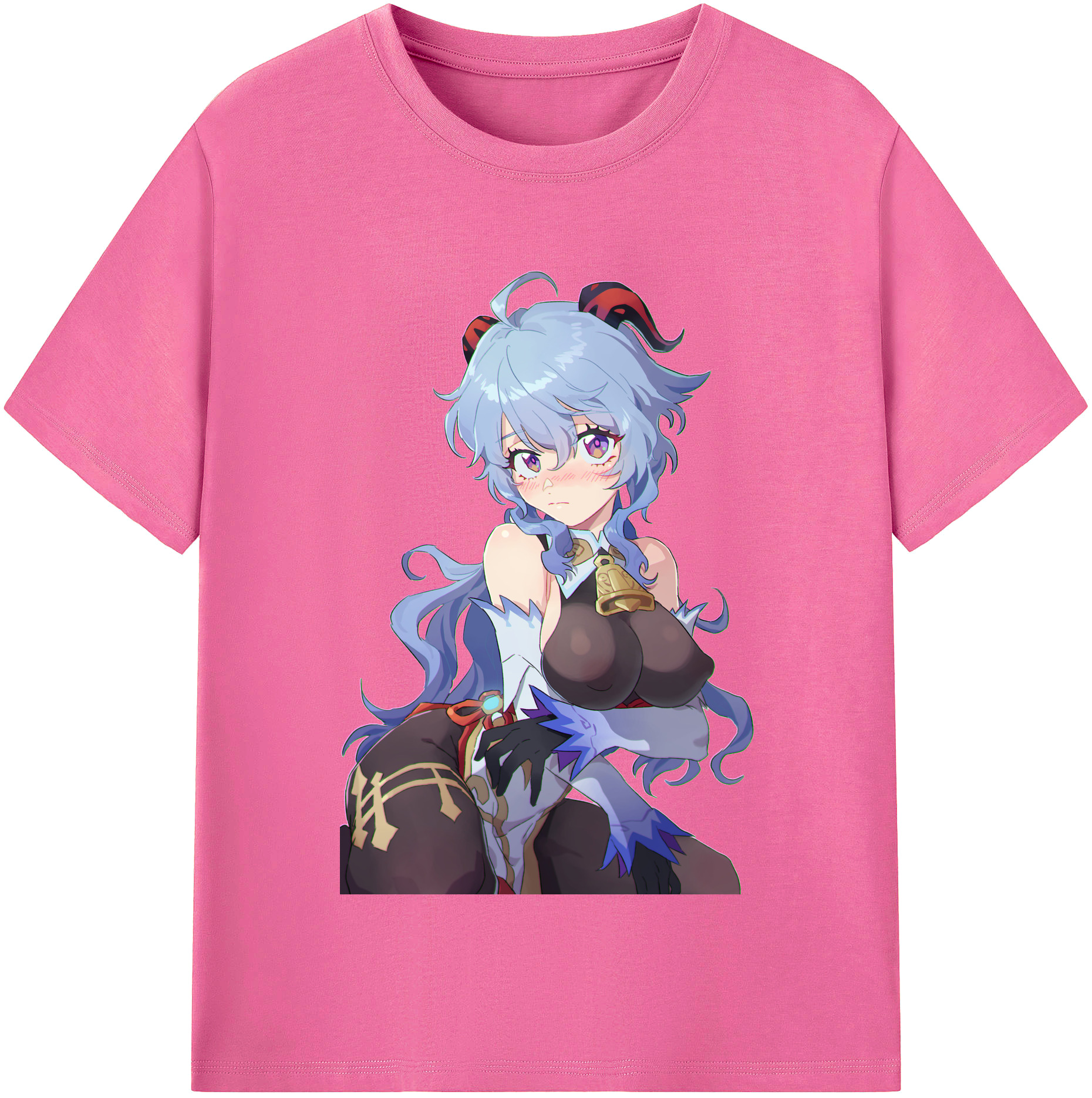 げんし神 甘雨 かんう genshin Ganyu レディースカジュアルプリントTシャツ（綿100％）